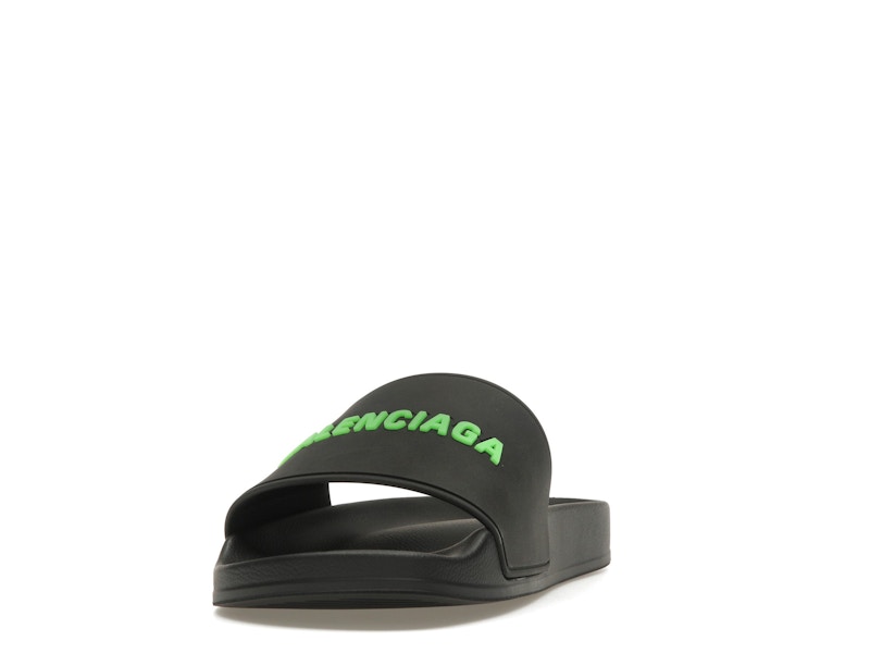 Balenciaga Pool Slide Black Fluo Green (Women's)