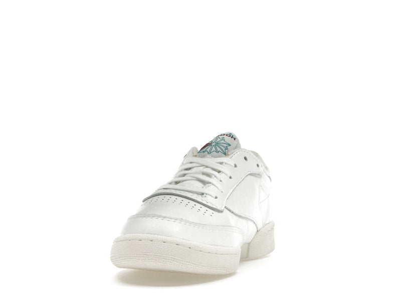 Reebok Club C 85 White Teal Burgundy Logo