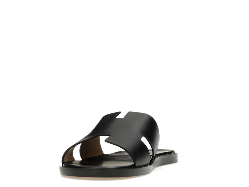 Hermes Izmir Sandal Noir Smooth Calfskin Leather