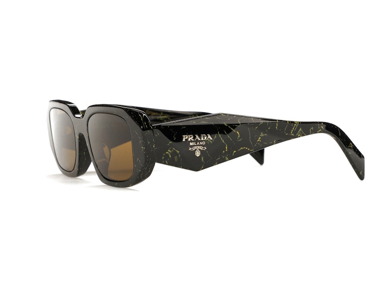 Prada Sunglasses PR 17WSF Black/Yellow Marble/Dark Brown (PR17WSF-19D01T-51)