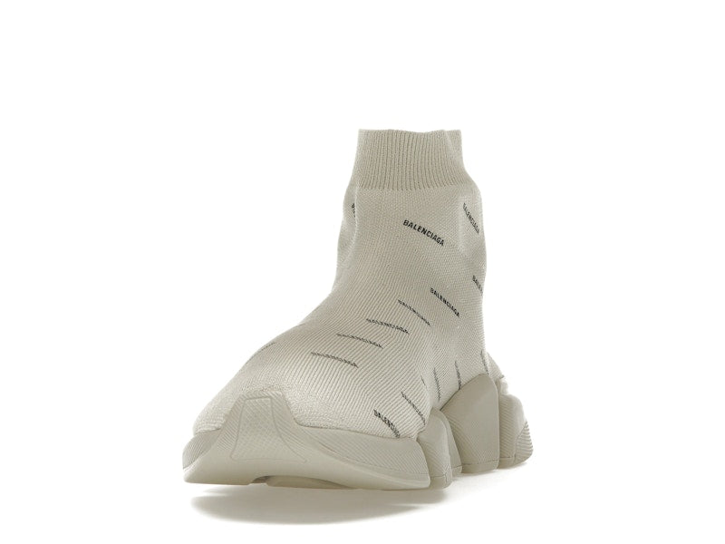 Balenciaga All Over Logo Speed 2.0 Beige