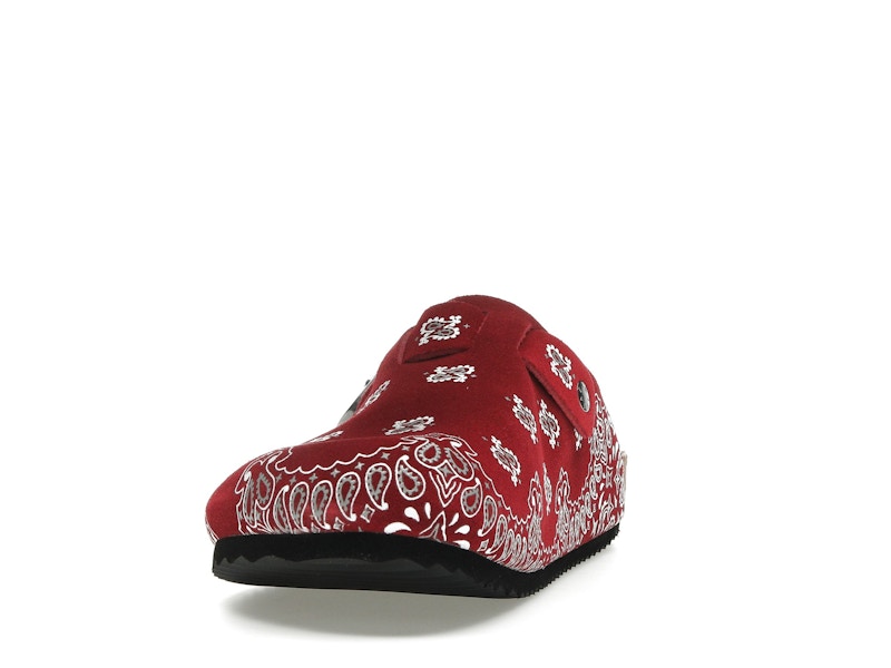 Bravest Studios Suede Paisley Clogs Burgundy