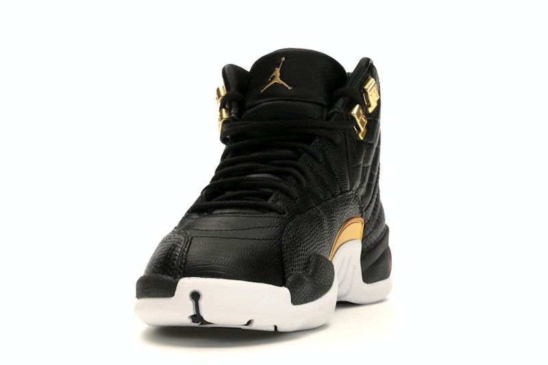 Jordan 12 Retro Black Metallic Gold White (Women's)