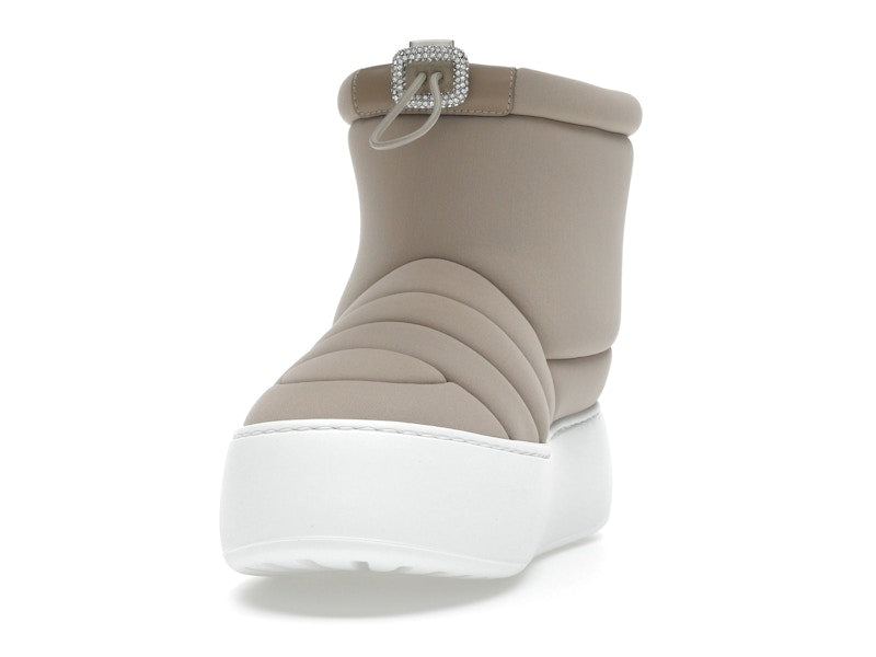 Roger Vivier Viv' Winter Puffy Ankle Boots Beige Crystal Buckle (Women's)