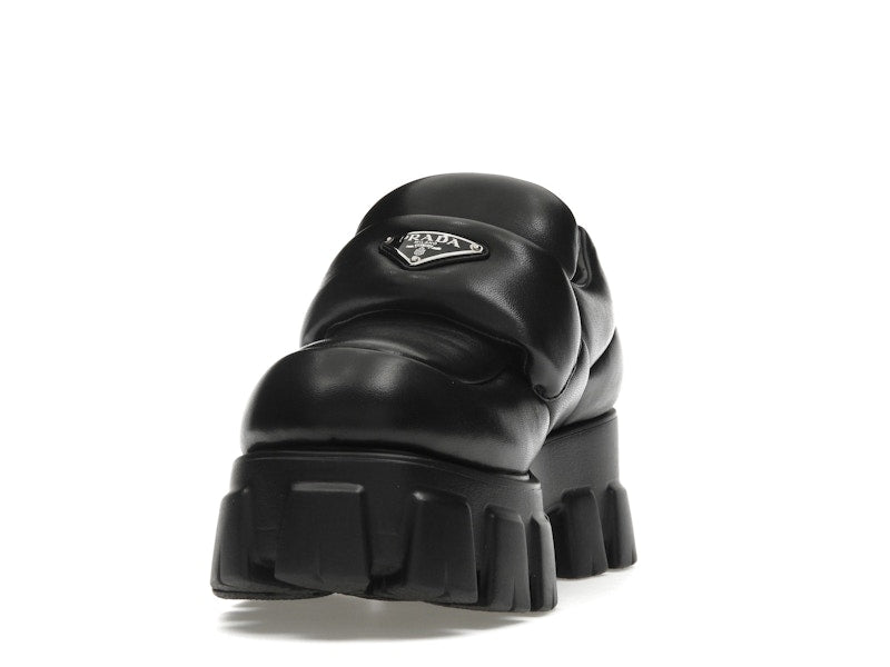 Prada Soft Padded 55mm Loafers Black Nappa Leather
