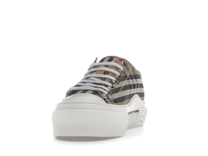 Burberry Vintage Check Cotton Sneakers Archive Beige White (Women's)