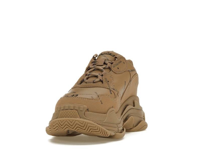 Balenciaga All Over Logo Triple S Beige