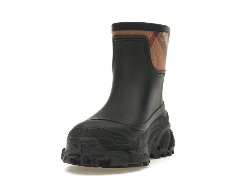 Burberry House Check Rain Boots Black Archive Beige (Women's)