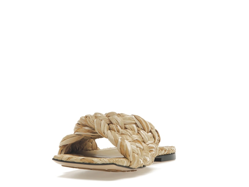 Bottega Veneta Raffia Stretch Flat Sandals Macadamia (Women's)