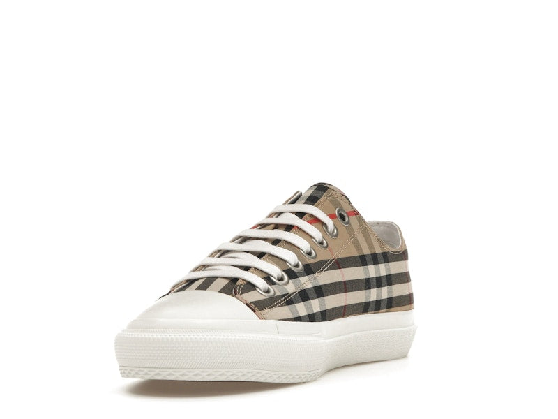 Burberry Logo Print Vintage Check Cotton Sneakers Archive Beige (Women's)