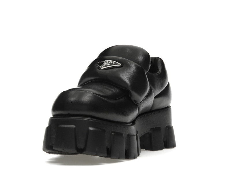 Prada Soft Padded 55mm Loafers Black Nappa Leather