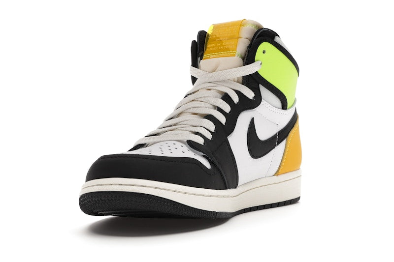 Jordan 1 Retro High White Black Volt University Gold