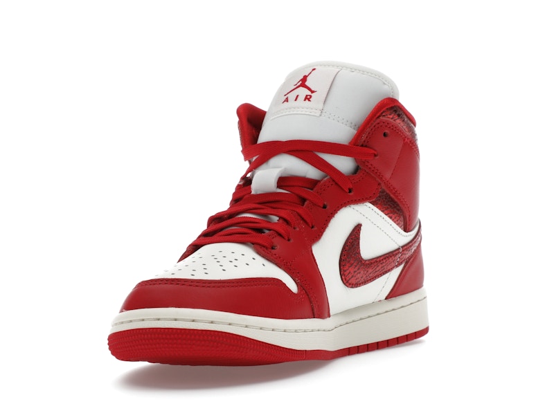 Jordan 1 Mid SE Red Cracked Leather (Women's)