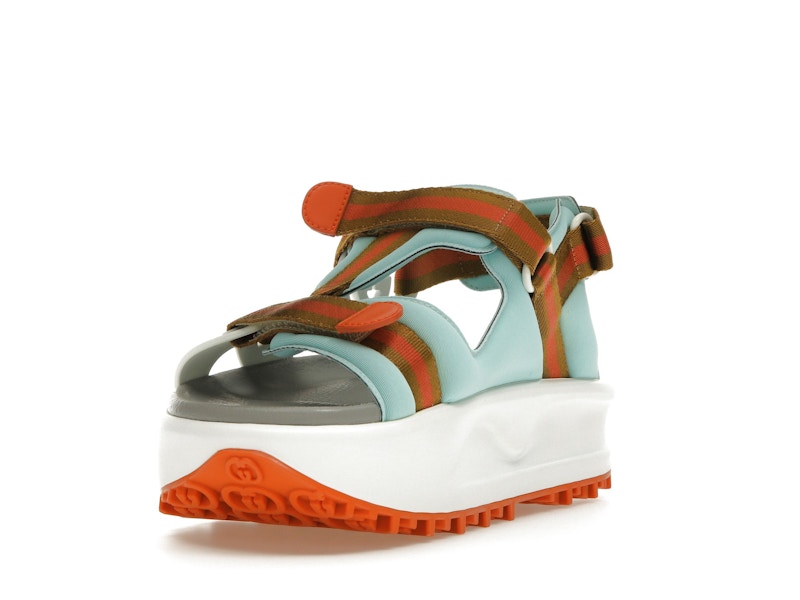 Gucci Colour Block Platform Sandal White Blue Orange (Women's)