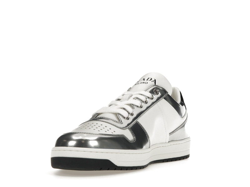 Prada Downtown Low Top Sneakers Leather White Silver