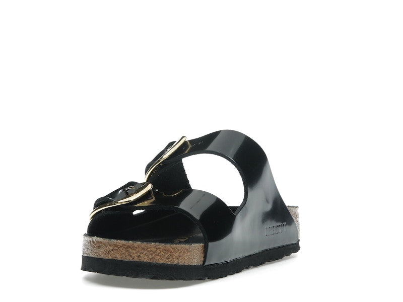 Birkenstock Arizona Big Buckle Natural Leather Patent Black Gold (Women's)