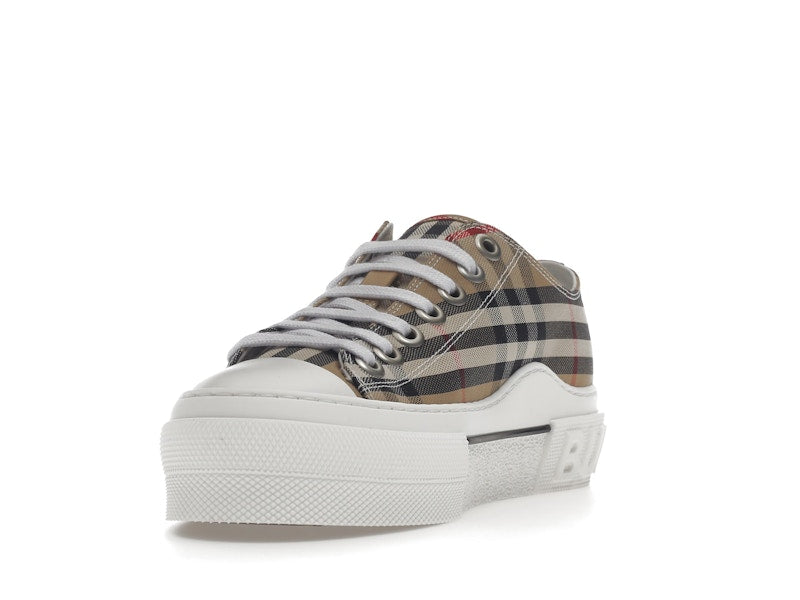 Burberry Vintage Check Cotton Sneakers Archive Beige White (Women's)