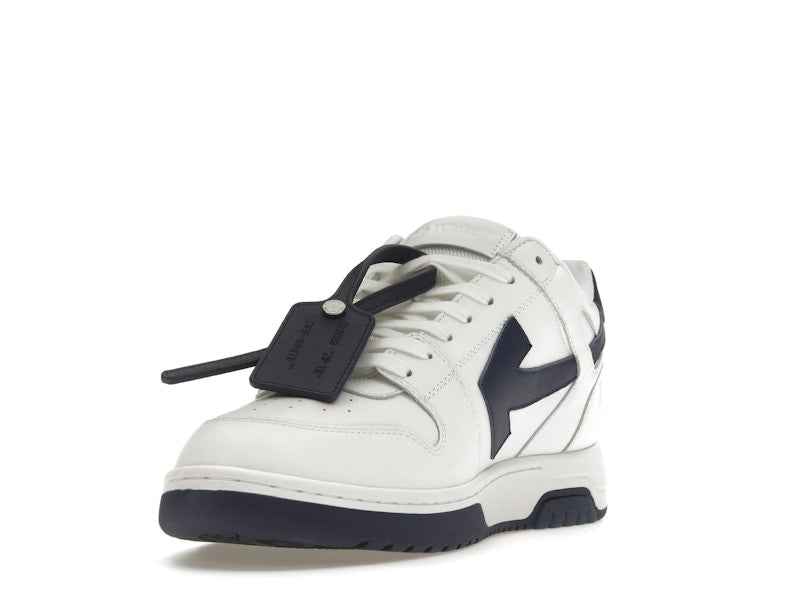 OFF-WHITE Out Of Office OOO Low Tops White Navy Blue