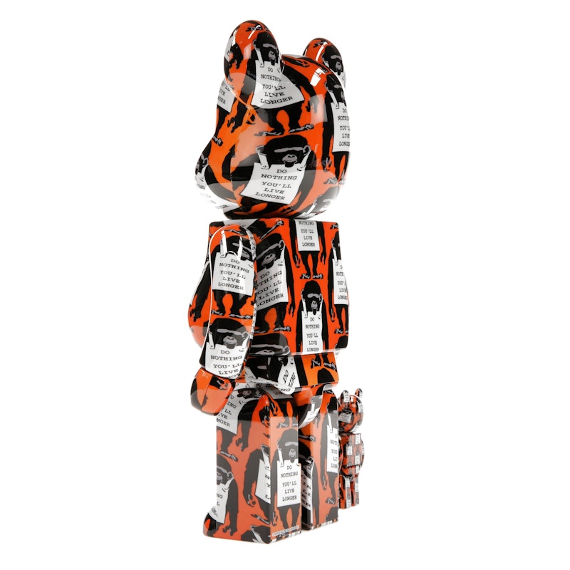 Bearbrick Monkey Sign 100% & 400% Set Orange