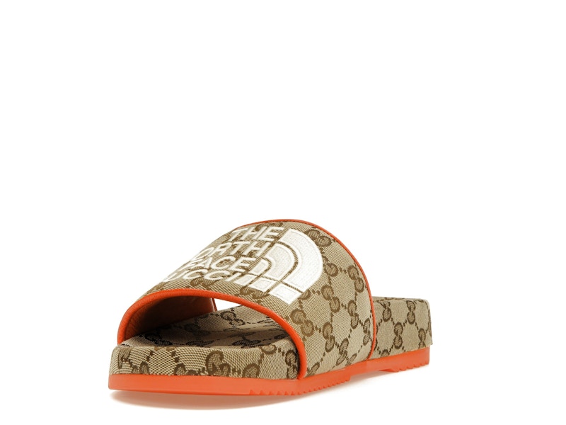 Gucci x The North Face GG Slide Orange Beige Ebony Original GG Canvas