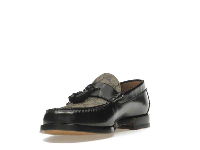 Gucci Tassel GG Canvas Loafers Black Ebony