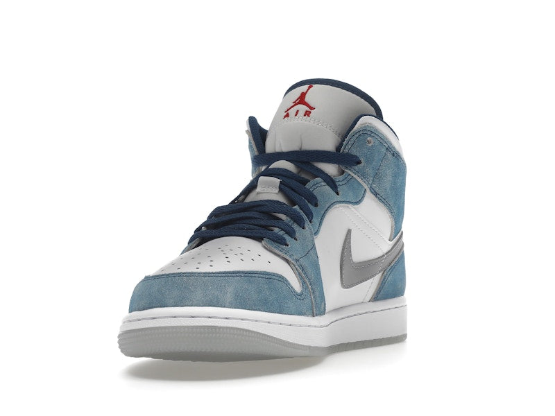 Jordan 1 Mid French Blue Fire Red