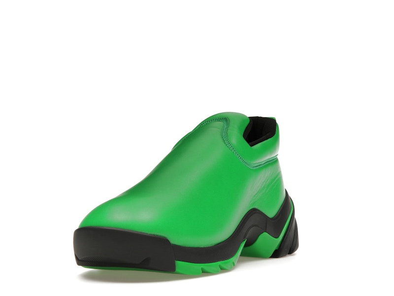 Bottega Veneta Lagoon Low Top Leather Sneaker Black Green