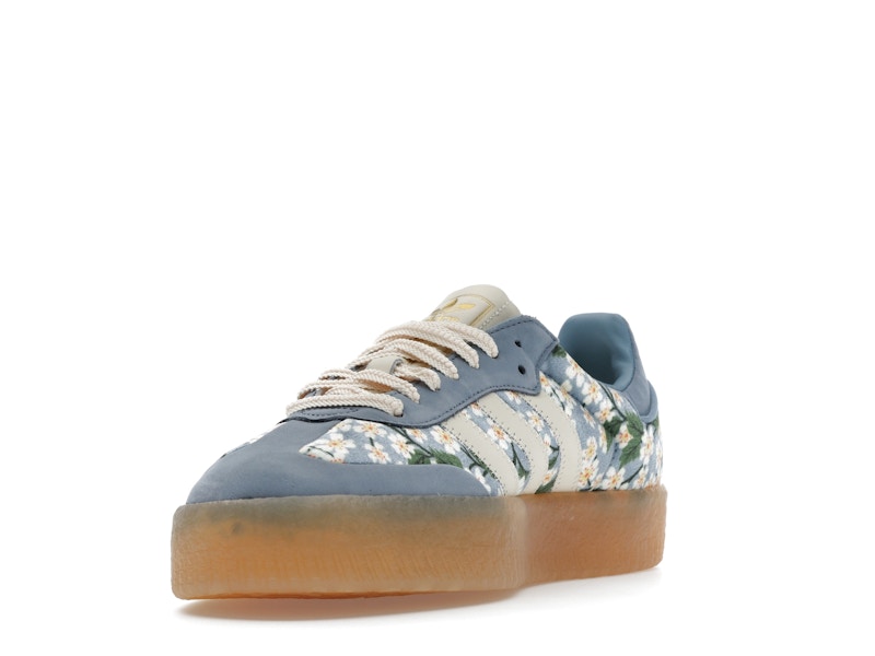 adidas Sambae Liberty London Floral Embroidery Blue Cream White (Women's)