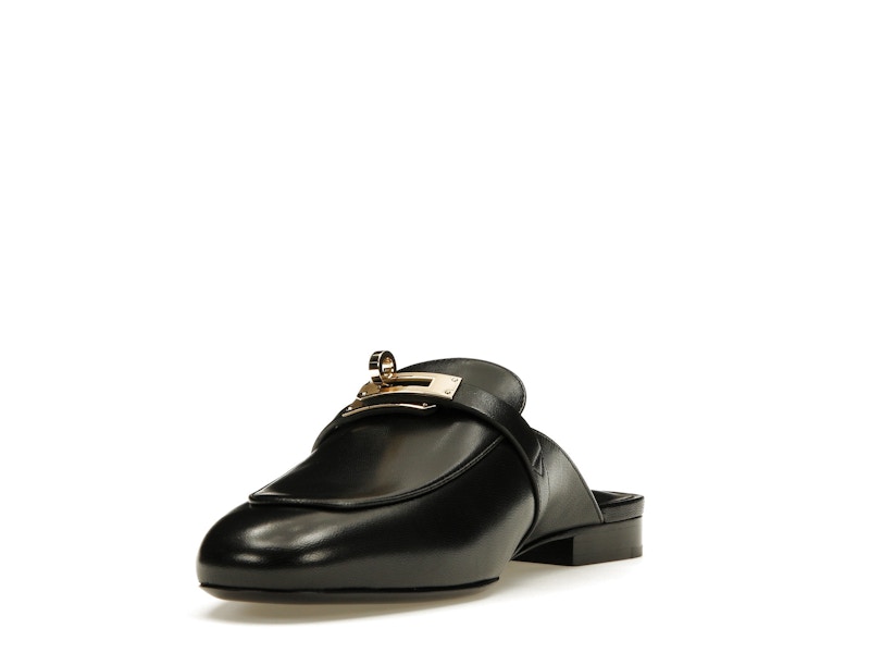 Hermes Oz Mule Noir Goatskin Leather