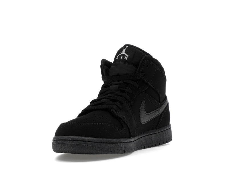 Jordan 1 Mid Black Black White