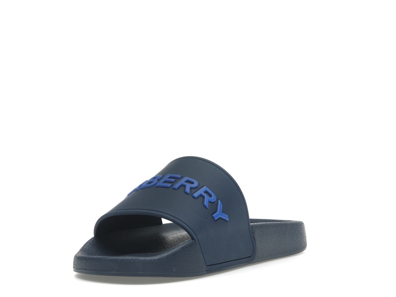Burberry Embossed Logo Slide Blue