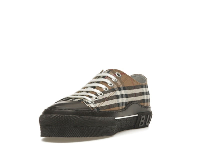 Burberry Vintage Check Lace-Up Sneaker Beige Brown