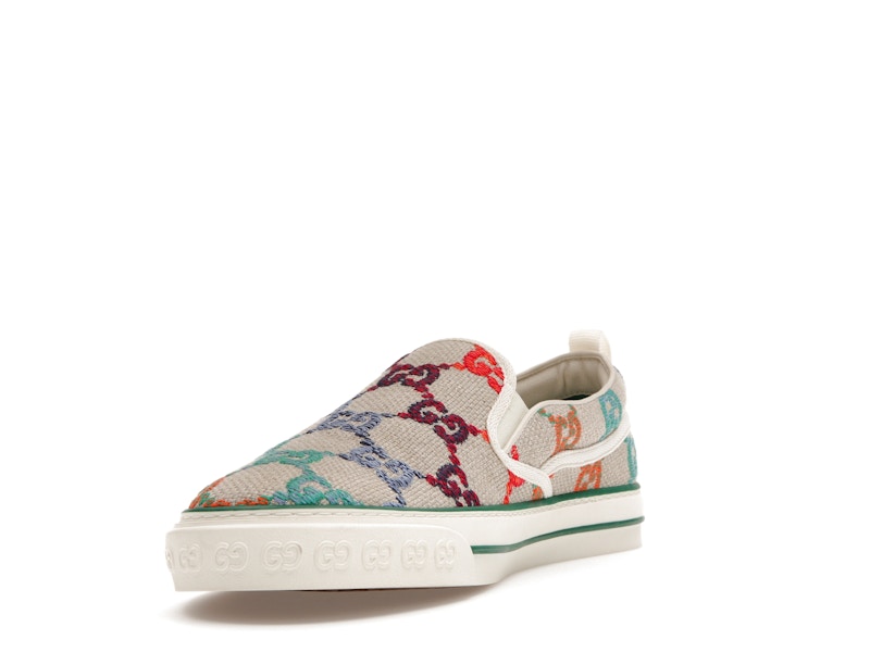 Gucci Tennis 1977 Slip On GG Logo White Multi