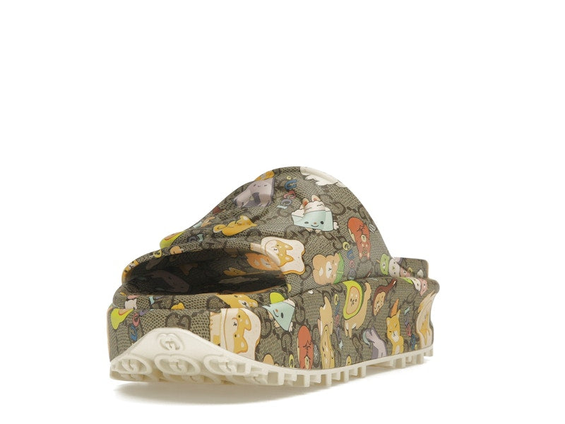 Gucci x Pikarar GG Animal Print Slide Beige Multi (Women's)