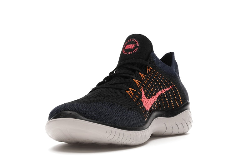 Nike Free RN Flyknit 2018 Black Flash Crimson Orange Peel