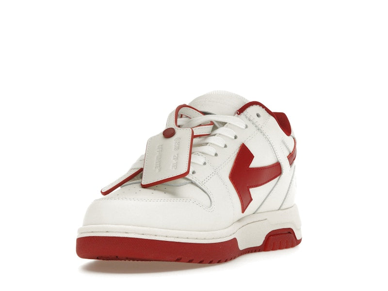 OFF-WHITE Out Of Office OOO Low Tops White Burgundy
