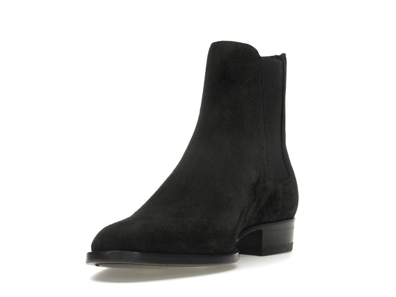 Saint Laurent Wyatt Chelsea Boot Black Suede