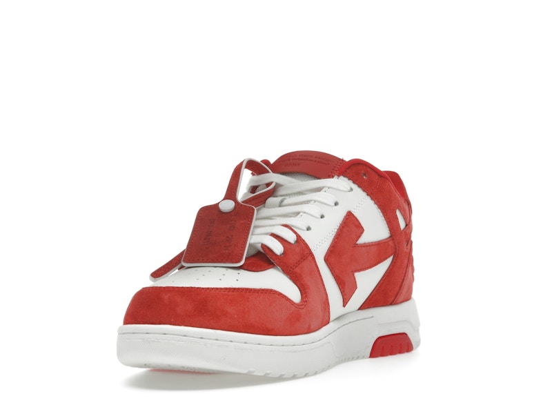 OFF-WHITE Out Of Office "OOO" Low Tops Brick Red White Suede
