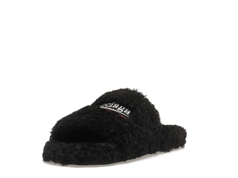 Balenciaga Furry Slide Black