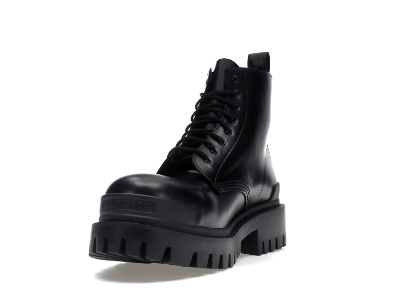 Balenciaga Strike 20mm Lace Up Boot Black