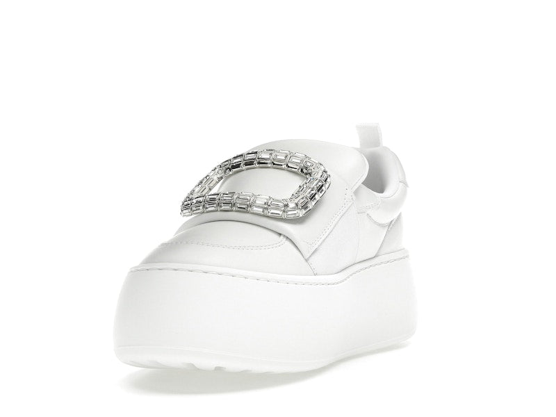 Roger Vivier Viv' Up White Crystal Buckle (Women's)