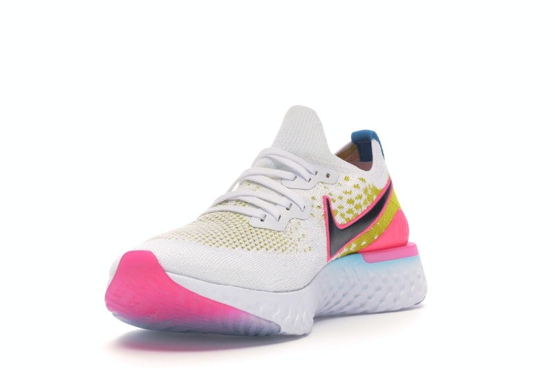 Nike Epic React Flyknit 1 White Pink Blast Citron