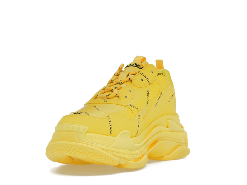 Balenciaga Triple S Allover Logo Yellow