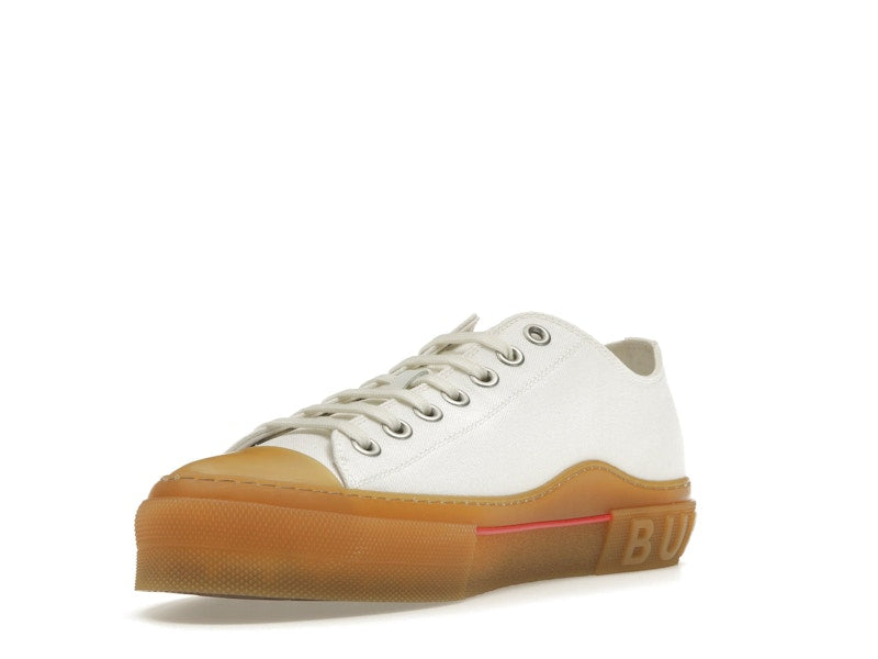 Burberry Logo Detail Cotton Trainer White