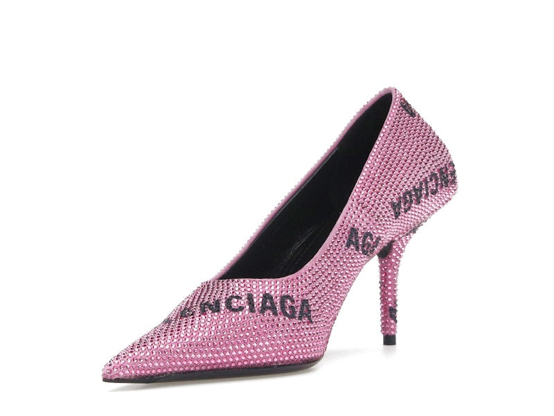 Balenciaga Square Knife Embellished Pumps Pink Black (Women's)