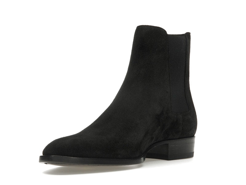Saint Laurent Wyatt Chelsea Boot Black Suede