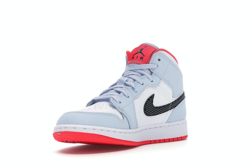 Jordan 1 Mid Half Blue Polka Dot Swoosh (GS)