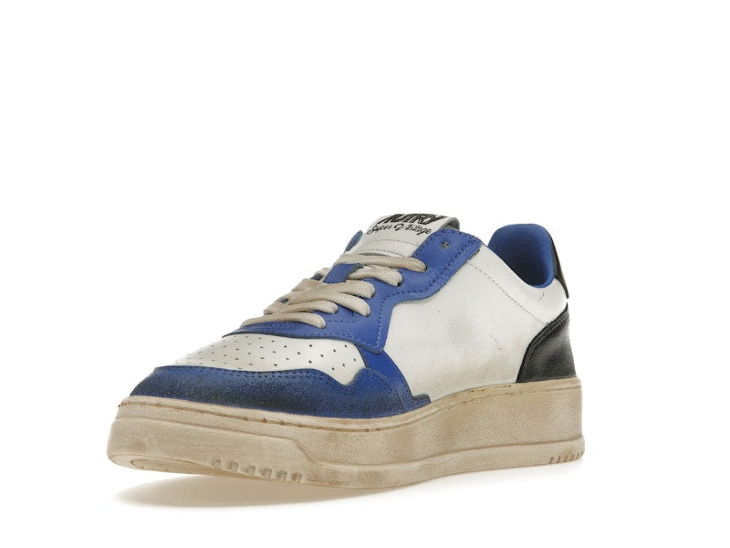 Autry Medalist Leather Low Distressed White Black Azure