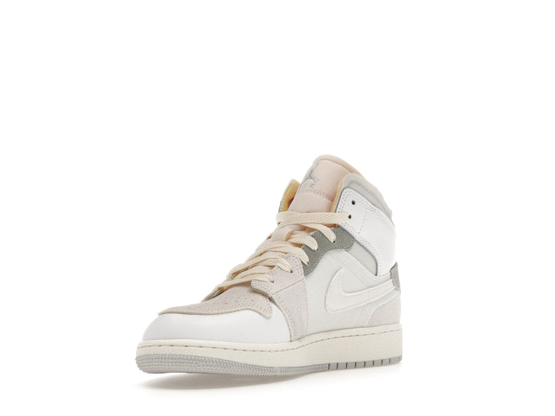 Jordan 1 Mid SE Craft Inside Out White Grey (GS)