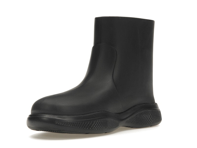 Prada Pull-On Rain Booties Black Rubber